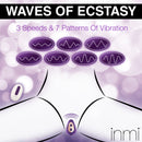 Inmi Ride n' Grind 10X Vibrating Silicone Sex Grinder showcasing 3 speeds and 7 patterns of vibration.