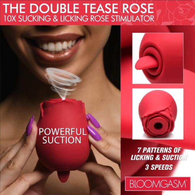 THE DOUBLE TEASE ROSE 10X SUCKING & LICKING ROSE SIMULATOR-0