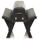 Master Series Bareback Submission Horse Bondage Bench Black with sleek design and metal accents for BDSM play.