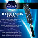 Zeus Electrosex E-Stim Spiked Paddle Black, designed for e-stim impact play with dual surfaces for varied sensations.