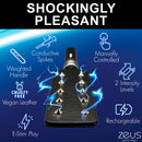 Zeus Electrosex E-Stim Spiked Paddle Black with conductive spikes and weighted handle, ideal for E-Stim play.