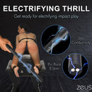 Zeus Electrosex 17.25 Inch E-stim Baton Black demonstrating 360 degrees conductivity for electrifying impact play.