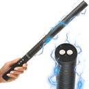 Zeus Electrosex 17.25 Inch E-stim Baton Black with electric sparks, showcasing its sleek design and controls.