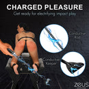 Image of Zeus Electrosex Rechargeable E-Stim Crop Black showcasing its features for electrifying impact play.