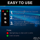 Zeus Electrosex Rechargeable E-Stim Crop Black usage instructions with easy steps for activation and e-stim levels.