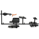 Master Series Subversion Deluxe Stockade with Sex Machine featuring padded cushions and a plug-in thrusting machine.