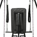 Master Series Throne Adjustable Sex Swing with Stand featuring adjustable straps and padded support.