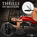 Master Series Throne Adjustable Sex Swing with Stand features adjustable backrest for customizable positioning.