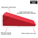 Bedroom Bliss XL Love Cushion Sex Position Wedge Red with high-density foam and removable washable covers.