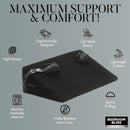 Bedroom Bliss Small Bondage Cushion Wedge Black with ergonomic design and built-in restraint system for comfort.