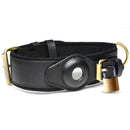 Master Series Tracer Vegan Leather Tracking Collar Black showcasing a sleek black design with a gold lock detail.