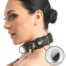Master Series Tracer Vegan Leather Tracking Collar Black features a built-in tracking device pocket and stylish design.