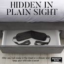 Lover's Doggy Style Position Strap Black stored discreetly in a drawer, highlighting its ability to blend in seamlessly.