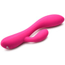 10X Flexible Silicone Rabbit Vibrator Pink on a white background, designed for dual stimulation with a sleek, body-safe design.