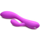 10X Flexible Silicone Rabbit Vibrator Purple for blended internal and clitoral pleasure in a sleek design.