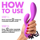 How to use the 10X Flexible Silicone Rabbit Vibrator Purple with power and speed adjustment instructions.