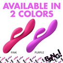 10X Flexible Silicone Rabbit Vibrator Purple available in 2 colors: pink and purple with sleek design.