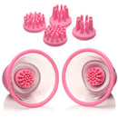 Size Matters 10X Rotating Nipple Suckers Pink with interchangeable silicone attachments for enhanced pleasure.