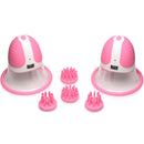 Size Matters 10X Rotating Nipple Suckers Pink with interchangeable attachment sets and soft silicone nubs.