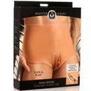 Master Series Silicone Vagina Ass Panties Large packaging featuring realistic vulva for gender exploration.