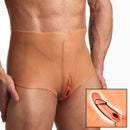 Master Series Silicone Vagina Ass Panties Large worn by a person, showcasing the lifelike design.
