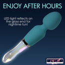 10X Turquoise Dual Ended Silicone and Glass Wand with LED light for nighttime fun.