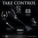 Master Series Stallion Riding Crop 12 Inch Black with vegan leather, firm and flexible design for impact play.