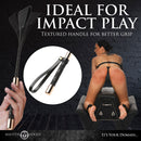 Master Series Stallion Riding Crop 12 Inch Black ideal for impact play with textured handle for better grip