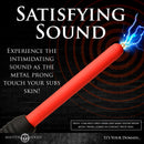 Master Series Spark Rod Zapping Wand delivering a satisfying sound during use with a metal prong in contact with skin.