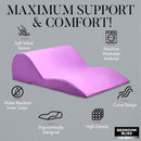 Contoured Love Cushion Sex Position Pillow Purple with soft velvet texture and ergonomic design for maximum support.