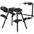Master Series Obedience Chair with Sex Machine Black designed for versatile bondage play and adjustable thrusting action.