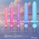 Image of Passion Silicone Pelvic Kegel Exerciser Set 5 Piece showcasing sizes, materials, and features such as phthalate and paraben free.