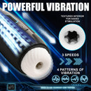 The Milker Max Thrusting and Vibrating Masturbator showcases powerful vibrations and a textured sleeve for enhanced stimulation.