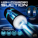 LoveBotz The Milker Mega-Pod Sucking Masturbator showcasing high-powered suction and four suction modes.