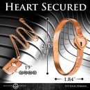 Cuffed Locking Bracelet and Key Necklace Rose Gold with dog-tag key necklace and heart cuff bracelet.
