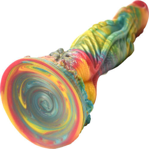 Creature Cocks Majestic Merman 10-inch fantasy dildo with iridescent rainbow colors and textured design for intense pleasure.