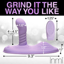 Thrust n' Grind Thrusting and Vibrating Silicone Sex Grinder dimensions with a remote control for hands-free pleasure.