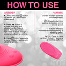 How to use the Spin n' Grind Rotating and Vibrating Silicone Sex Grinder and remote control instructions.
