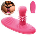 Spin n' Grind Rotating and Vibrating Silicone Sex Grinder with a vibrant pink design for hands-free pleasure.