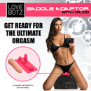 LoveBotz Saddle Adapter with Realistic Dildo Pink for the ultimate orgasm experience with powerful vibrations.