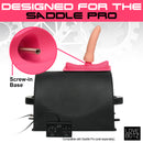 LoveBotz Saddle Adapter with Realistic Dildo Pink mounted on Saddle Pro with screw-in base and control panel.