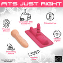 LoveBotz Saddle Adapter with Realistic Dildo Pink showcasing premium silicone and compatibility with Saddle Pro.