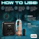 How to use LoveBotz The Milker Stamina Automatic Suction Masturbator with instructions for setup and operation.