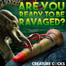 Tenta-Dick Tentacle Silicone Dildo alongside a mythical creature inviting adventurous exploration.