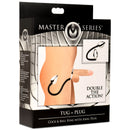 Master Series Tug and Plug Cock and Ball Ring with Anal Plug packaging showcasing the product design and features.