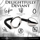 Master Series Tug and Plug Cock and Ball Ring with Anal Plug features dual stimulation and temperature play.