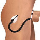 Master Series Tug and Plug Cock and Ball Ring with Anal Plug displayed on a human figure.