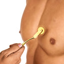 Master Series Gold Sensation Wartenberg Wheel rolling over skin, enhancing sensation play.
