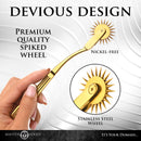 Master Series Gold Sensation Wartenberg Wheel showcased with nickel-free and stainless steel design elements.