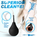 CleanStream Enema Bulb Kit with 3 Attachments Black featuring flexible 23.5" tubing and squeeze style pump.